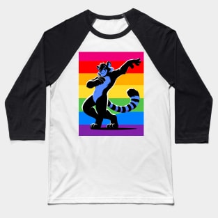 Rainbow LGBTQ Furry Pride Dancing Tiger Fursona Baseball T-Shirt